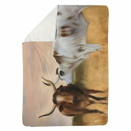 BEGIN HOME DECOR 60 x 80 in. Nguni Herd-Sherpa Fleece Blanket 5545-6080-AN320